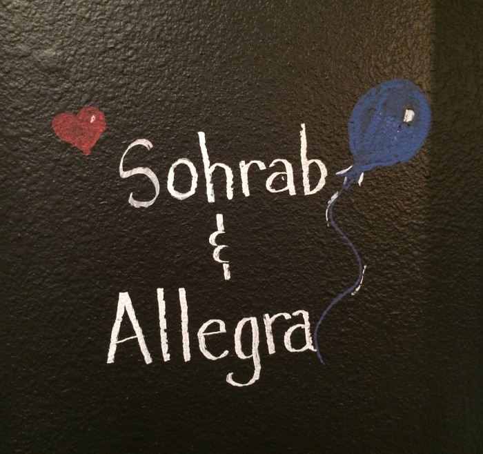 Sohrab and Allegra's chalkboard wall